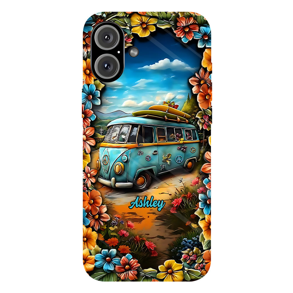 Coque de téléphone personnalisée Hippie Van - Motif hippie intégral