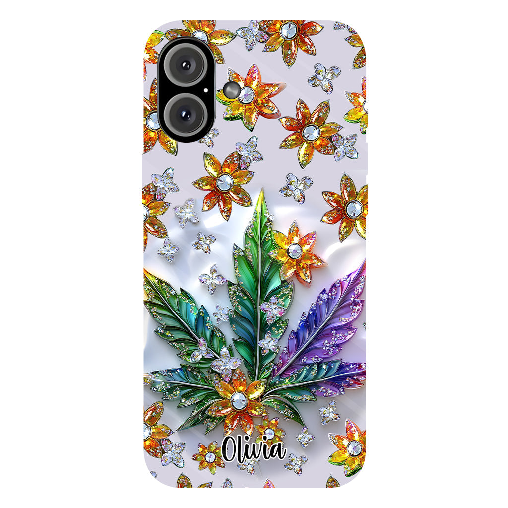Wunderschönes Blatt - Personalisierte Handyhülle mit Cannabis-Vollbilddruck