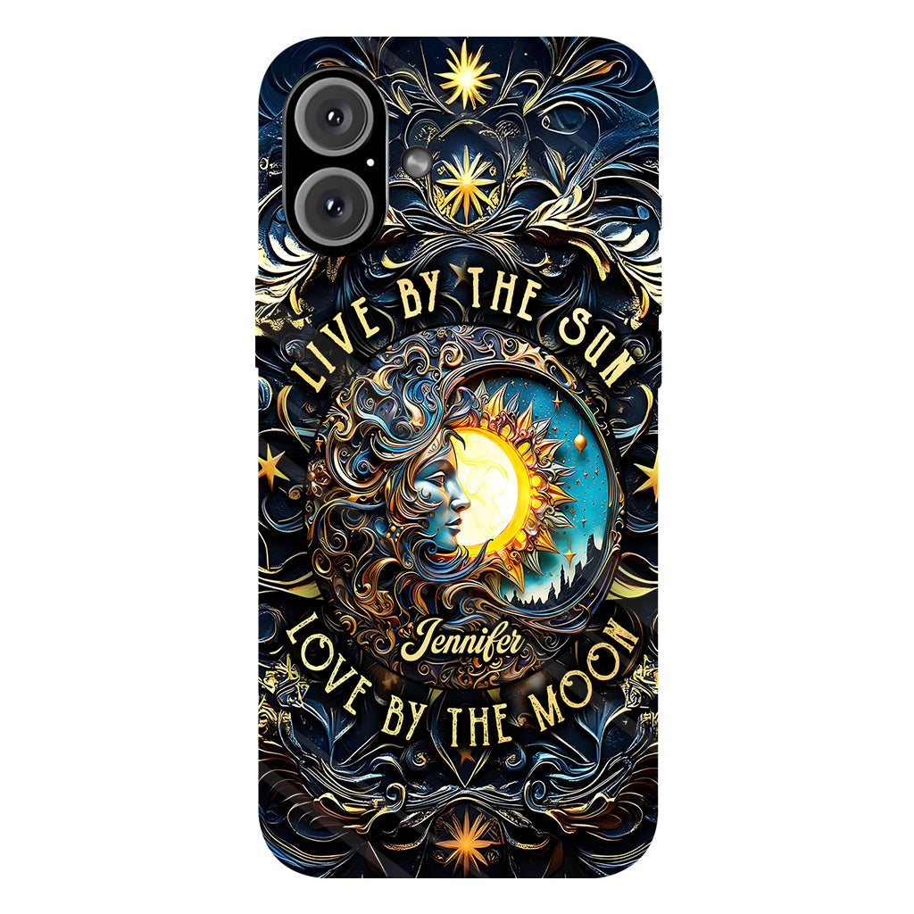 Vivre selon le soleil, aimer selon la lune - Coque de téléphone personnalisée style hippie avec imprimé intégral