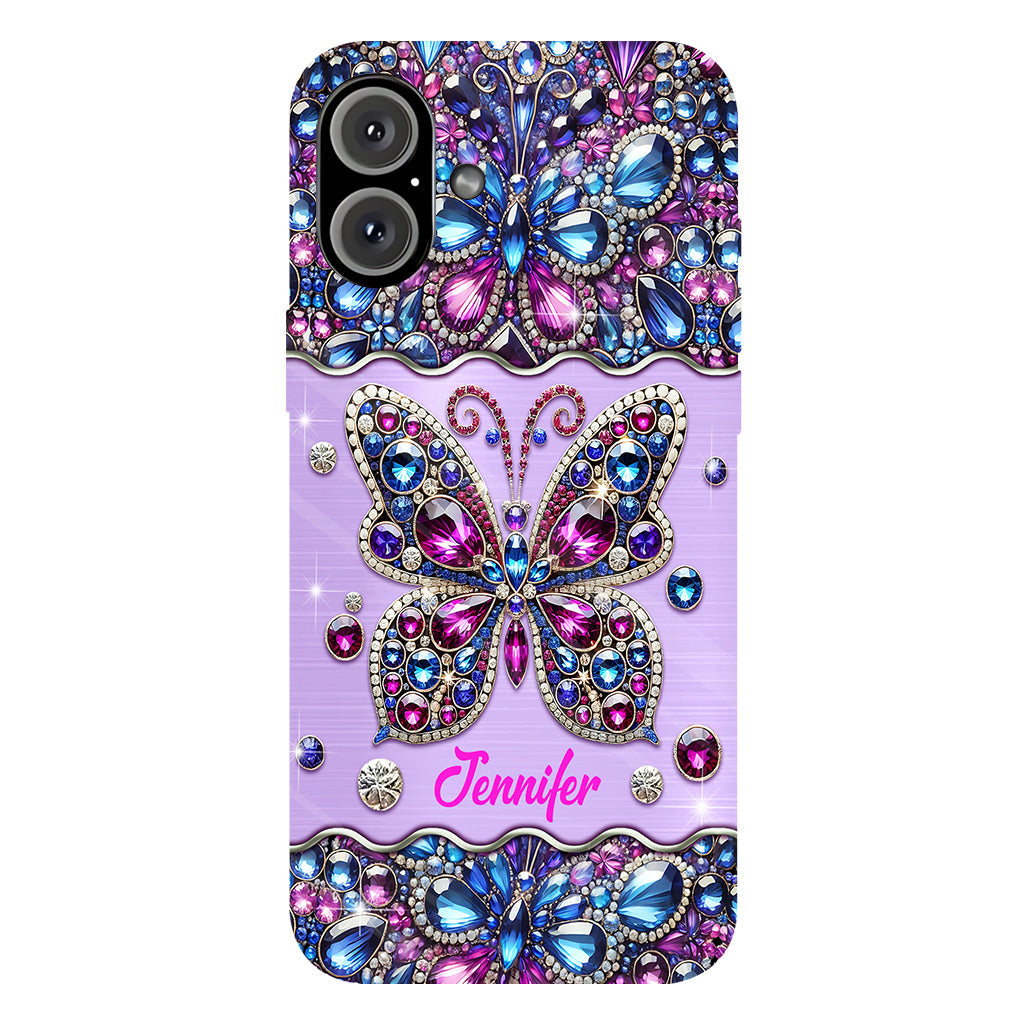 Glitzernder Schmetterling – Personalisierte Handyhülle mit Schmetterlingsmotiv