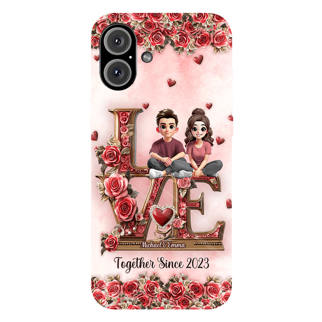 I Love You Forever - Personalized Couple Full Print Phone Case