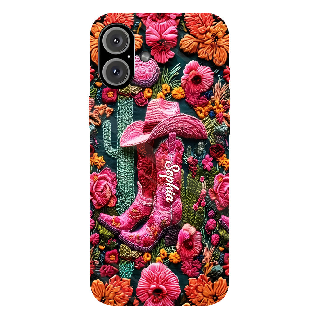 Pink Cowgirl – Personalisierte Handyhülle im Country-Girl-Stil mit Volldruck