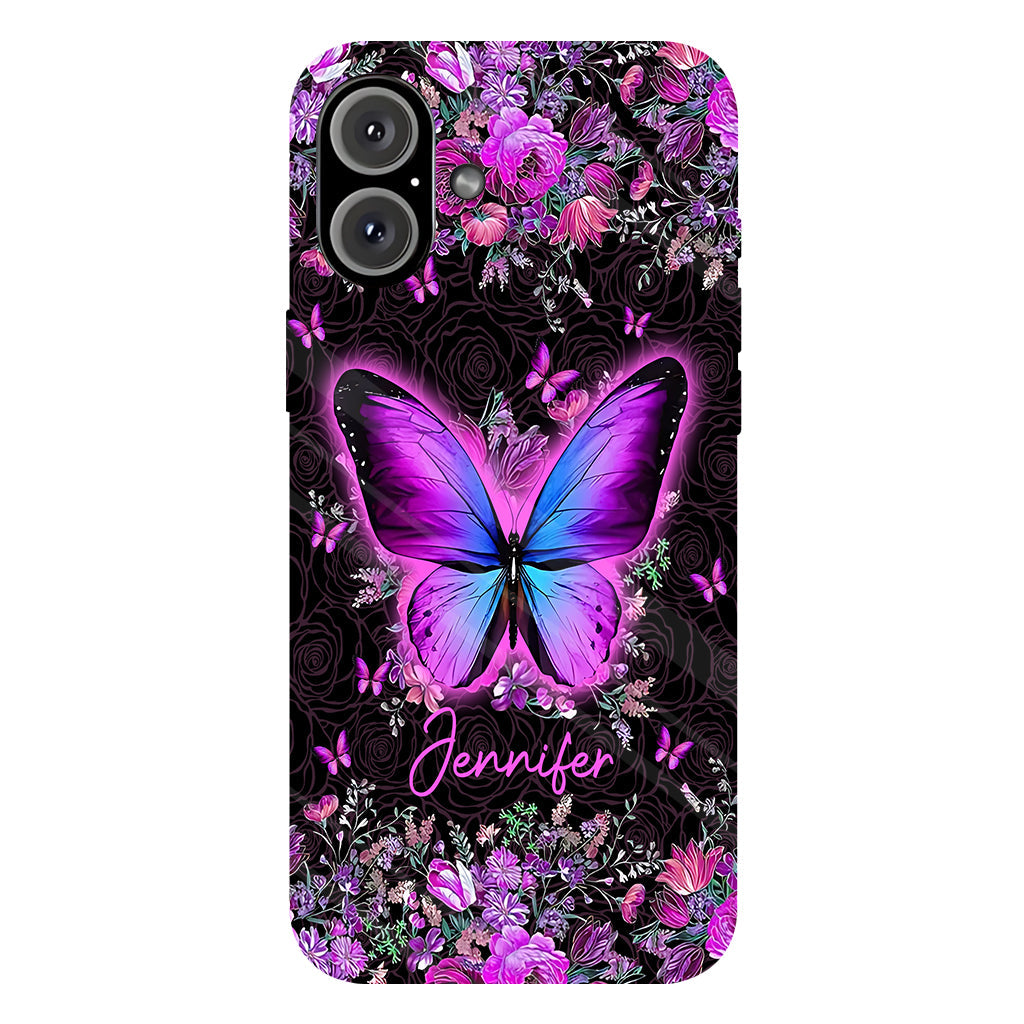 Coque de téléphone personnalisée avec motif papillons « J’adore les papillons »