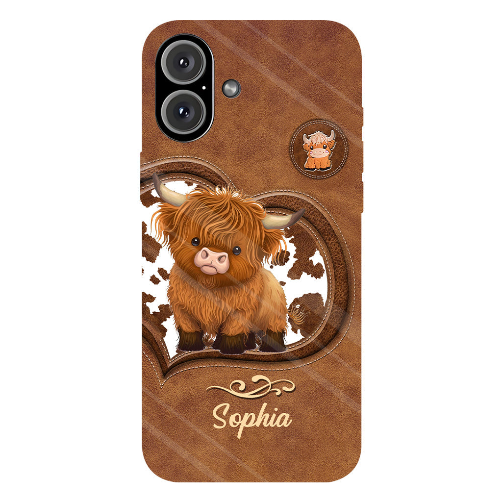 Coque de téléphone personnalisée avec imprimé vache des Highlands - Mignonne vache des Highlands