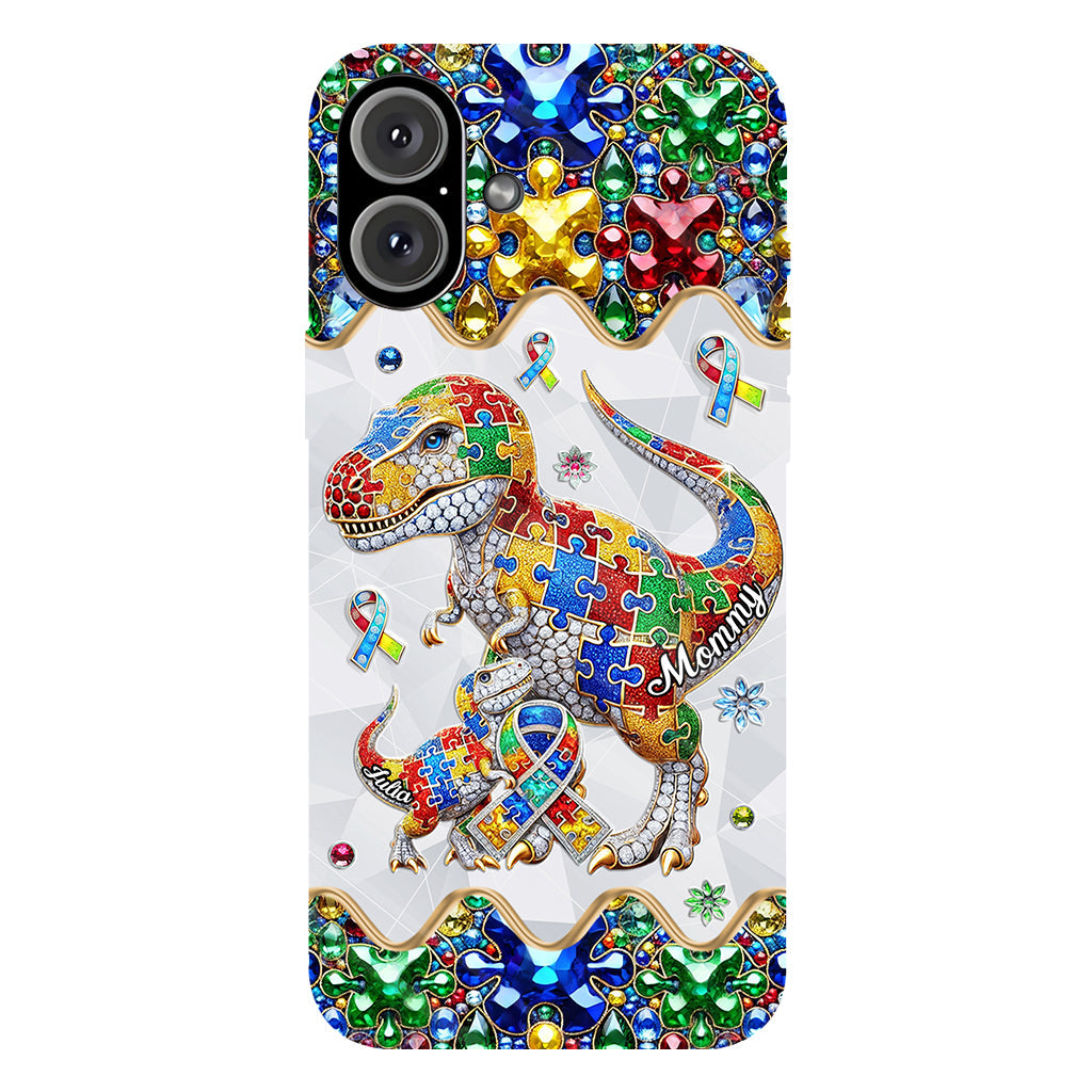 Strong Mama - Coque de téléphone personnalisée avec impression intégrale pour la sensibilisation à l'autisme