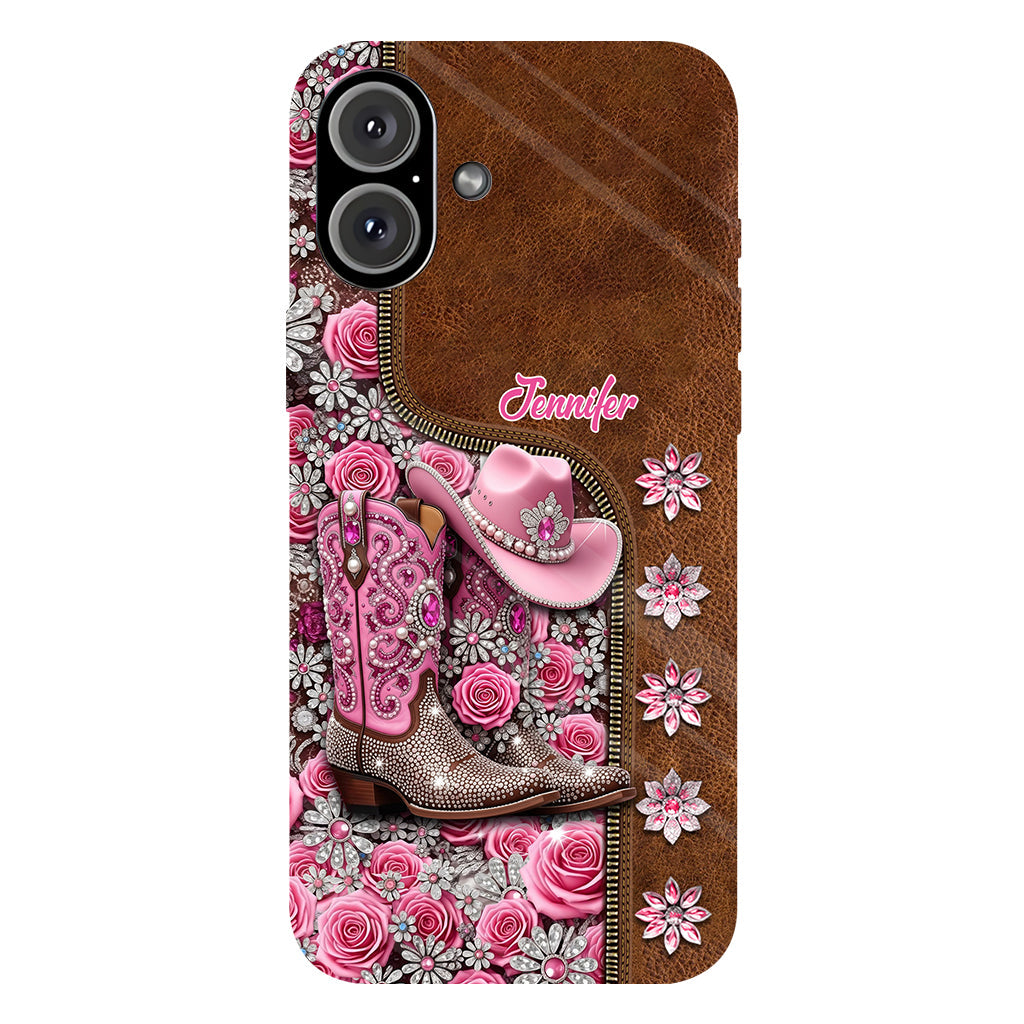 Wunderschöne Cowboystiefel - Personalisierte Handyhülle mit Cowgirl-Vollprint