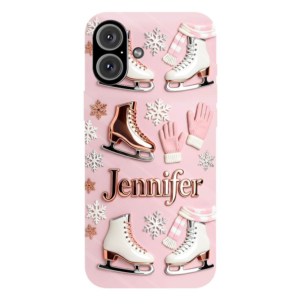 Le patinage sur glace me rend heureux - Coque de téléphone personnalisée avec impression intégrale sur le thème du patinage sur glace