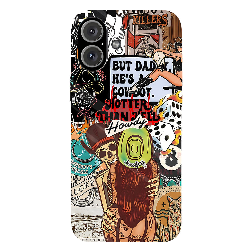 Salut Cowgirl ! Coque de téléphone personnalisée avec motif cowgirl