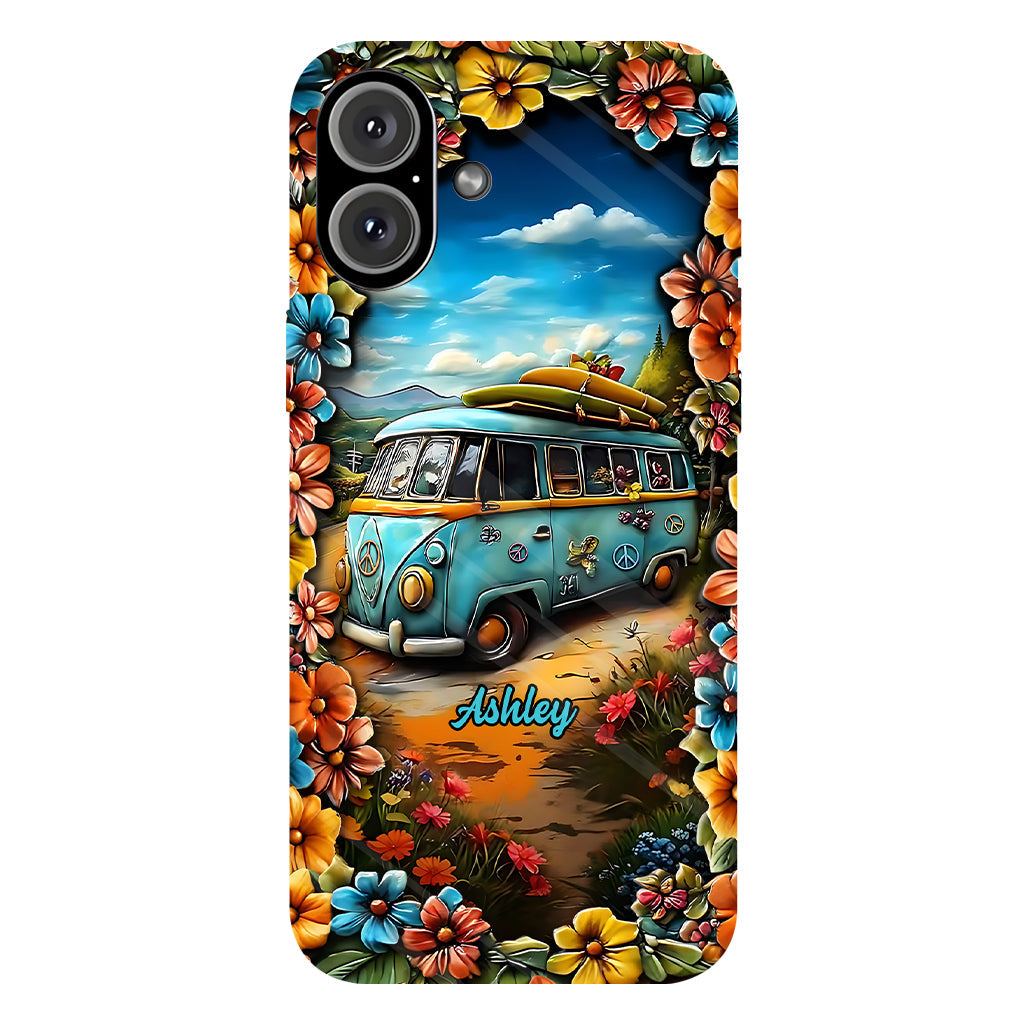 Coque de téléphone personnalisée Hippie Van - Motif hippie intégral
