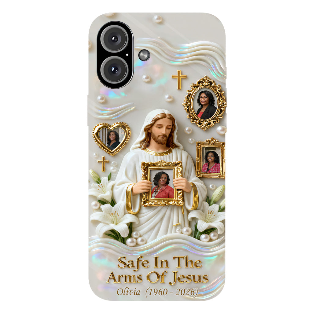 Sauver dans les bras de Jésus - Coque de téléphone commémorative personnalisée avec impression intégrale