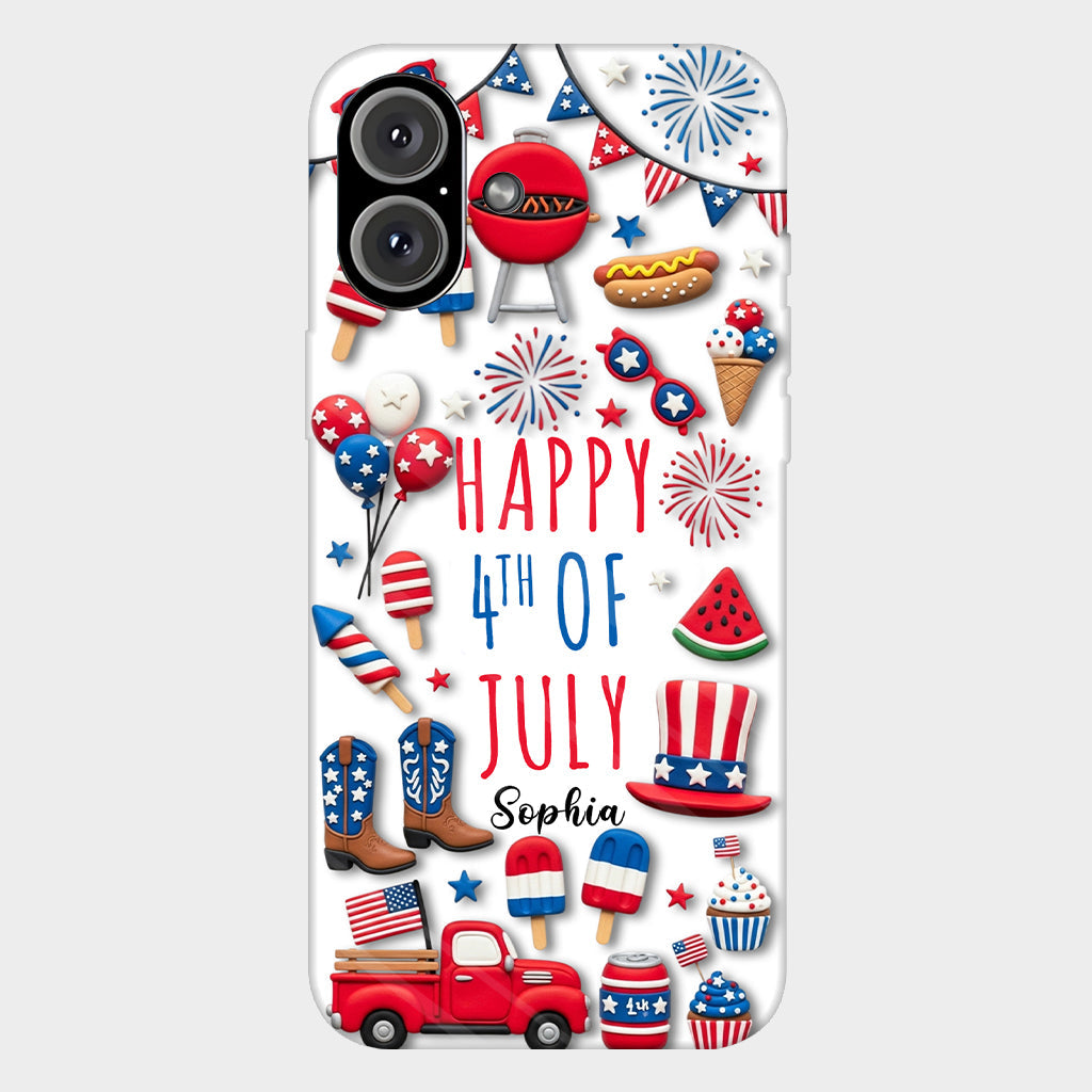 Joyeux 4 juillet ! Coque de téléphone personnalisée avec impression intégrale pour la fête nationale américaine (4 juillet).