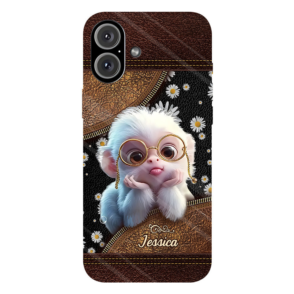 Coque de téléphone personnalisée avec imprimé intégral représentant un singe mignon