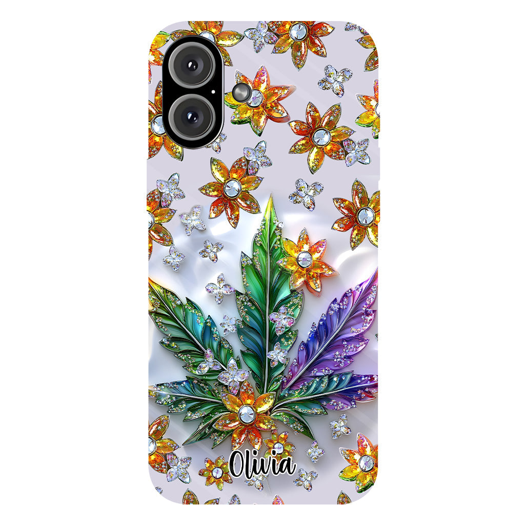 Wunderschönes Blatt - Personalisierte Handyhülle mit Cannabis-Vollbilddruck