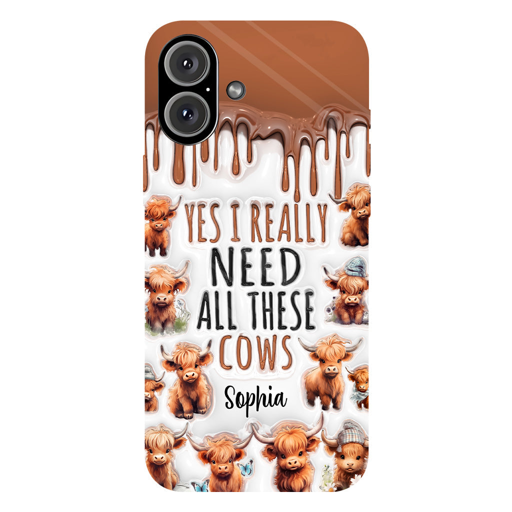 Oui, j'ai vraiment besoin de toutes ces vaches - Coque de téléphone personnalisée avec impression intégrale