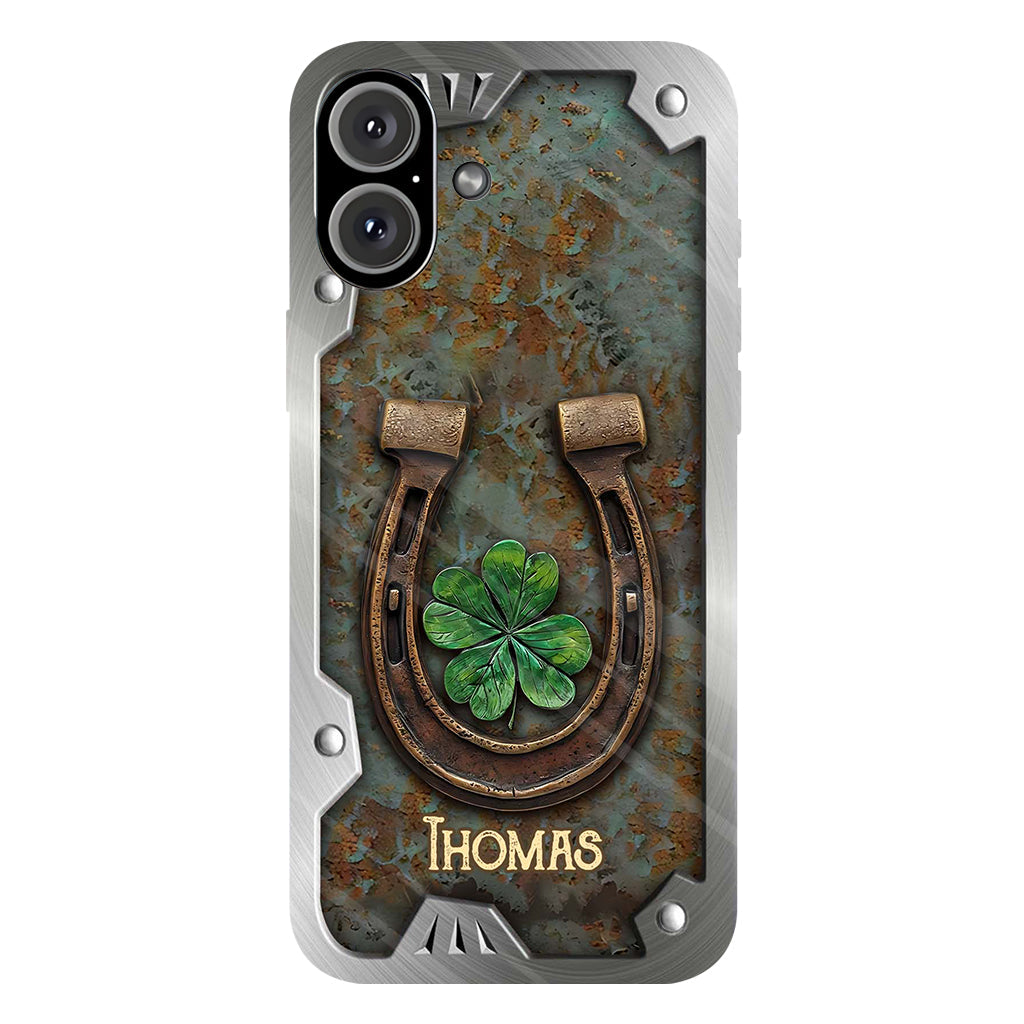 Lucky Horseshoe Shamrock - Personalized Horse Full Print Phone Case