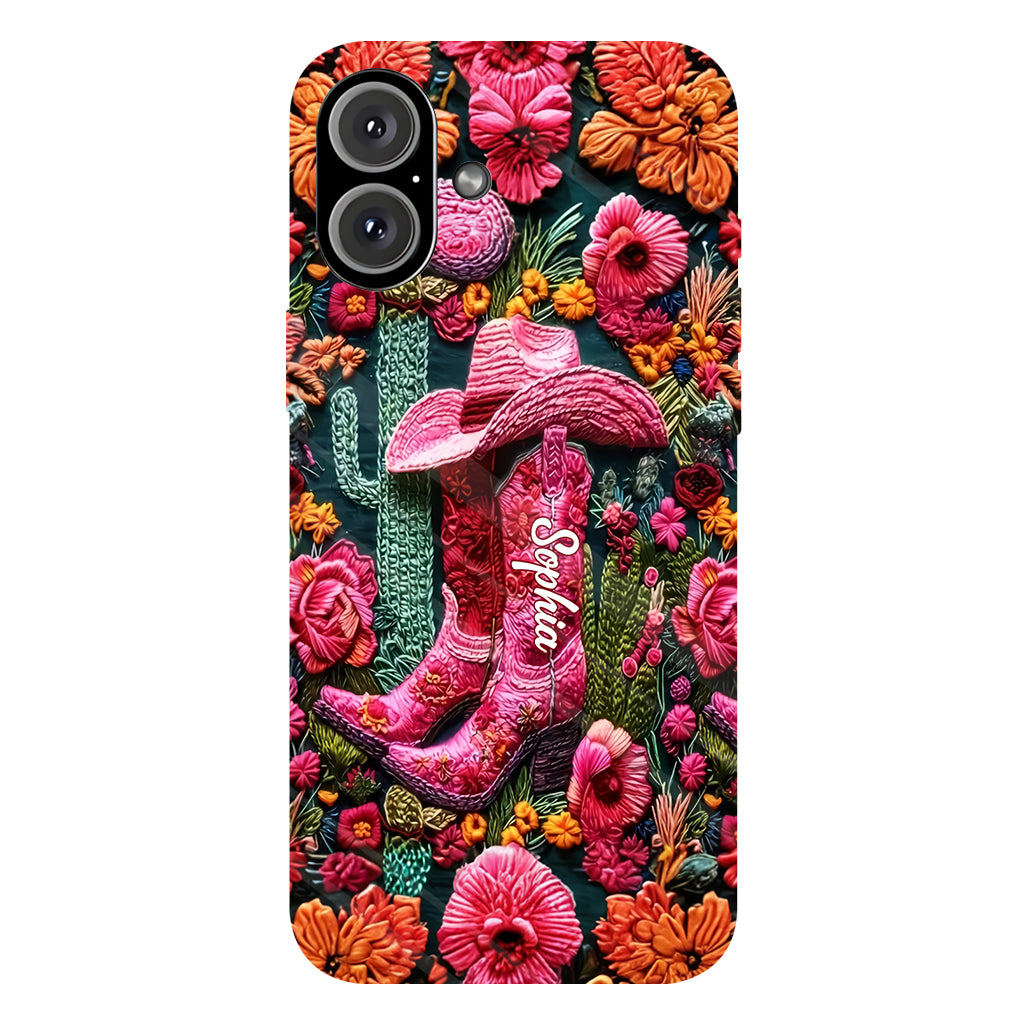 Pink Cowgirl – Personalisierte Handyhülle im Country-Girl-Stil mit Volldruck