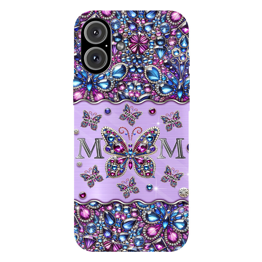 Mom And Children Butterflies - Personalized Mother Full Print Phone Case