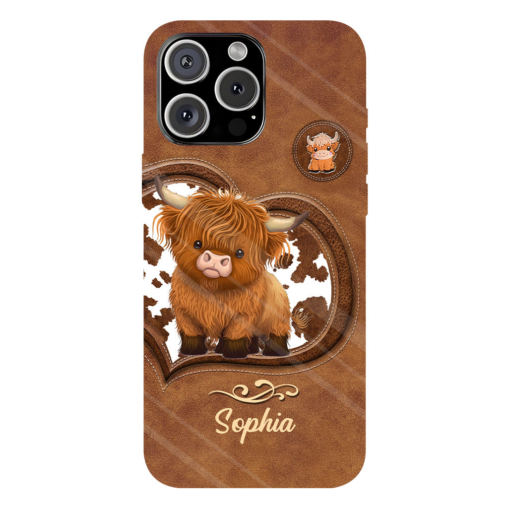 Coque de téléphone personnalisée avec imprimé vache des Highlands - Mignonne vache des Highlands