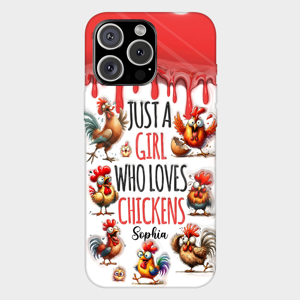 Une fille qui adore le poulet - Coque de téléphone personnalisée avec motif poulet intégral
