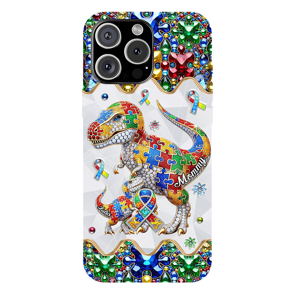 Strong Mama - Coque de téléphone personnalisée avec impression intégrale pour la sensibilisation à l'autisme