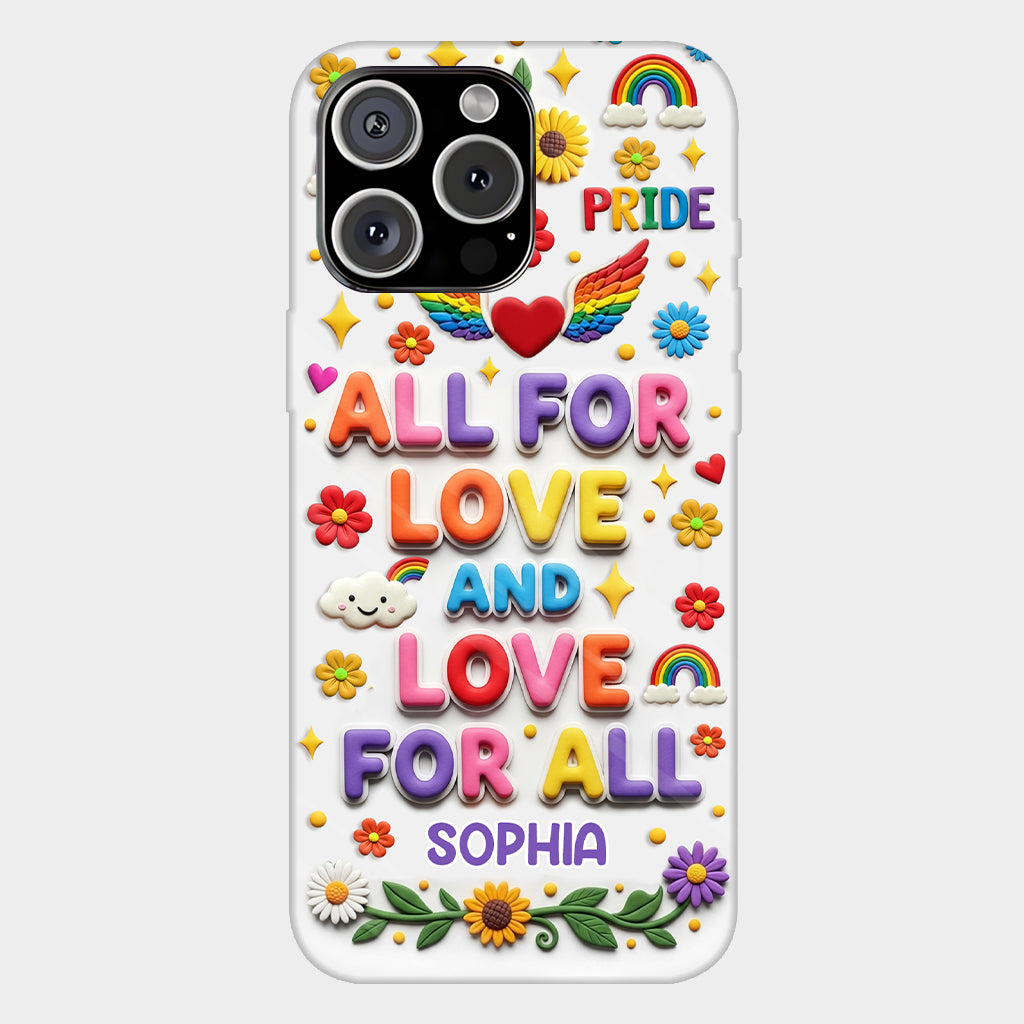 Alles für die Liebe und Liebe für alle – Personalisierte Handyhülle mit LGBT-Unterstützung und Vollbild-Print