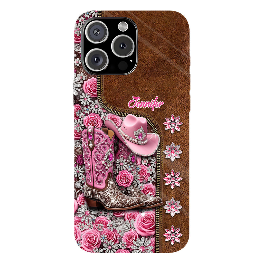 Wunderschöne Cowboystiefel - Personalisierte Handyhülle mit Cowgirl-Vollprint