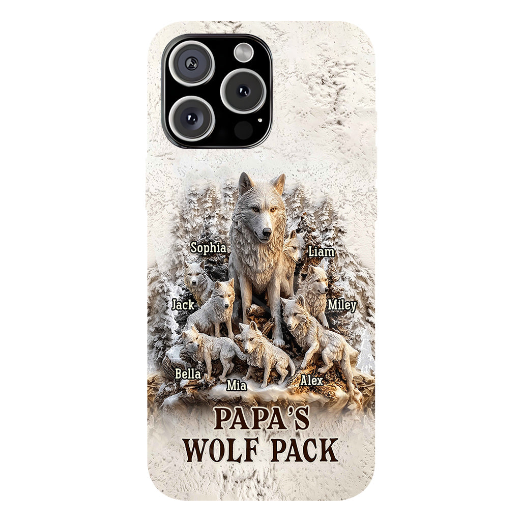 Papa's Wolf Pack - Personalized Father Full Print Phone Case