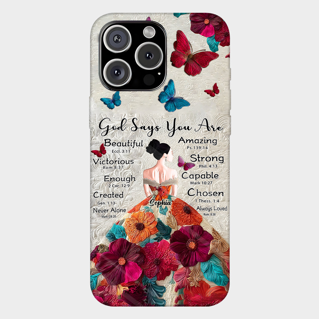 God Says You Are Enough - Personalized Christian Full Print Phone Case