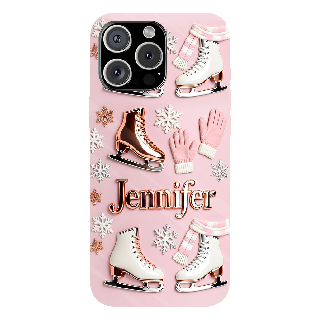Le patinage sur glace me rend heureux - Coque de téléphone personnalisée avec impression intégrale sur le thème du patinage sur glace
