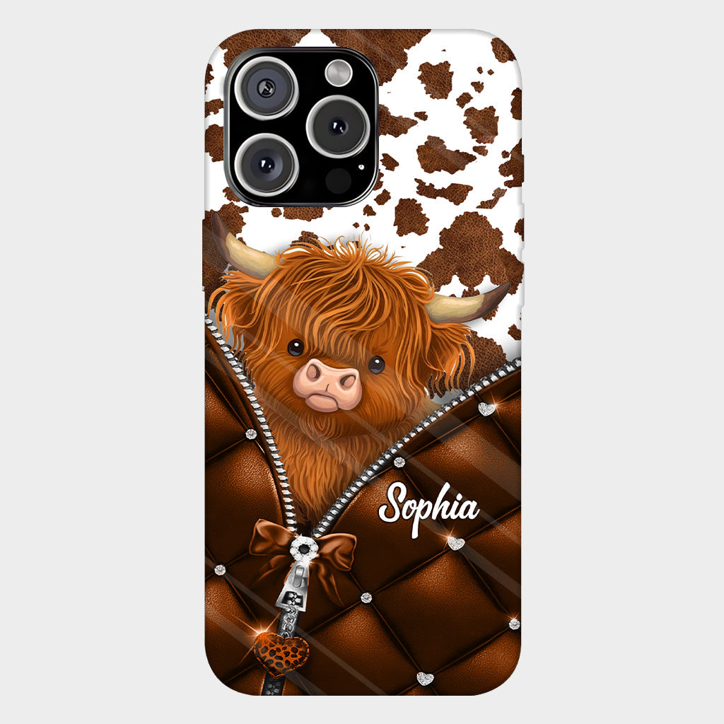 Coque de téléphone personnalisée avec imprimé vache des Highlands - Mignonne vache des Highlands