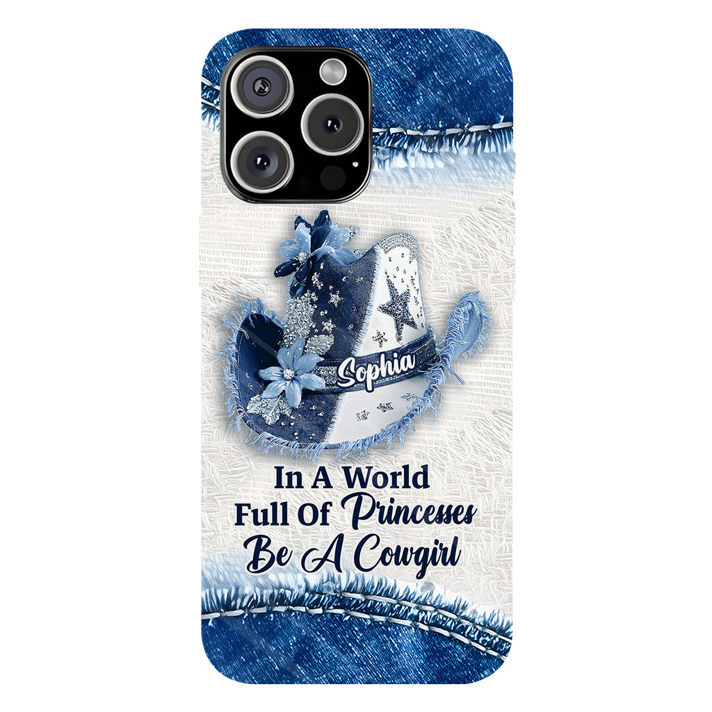 Dans un monde plein de princesses - Coque de téléphone personnalisée avec motif cowgirl