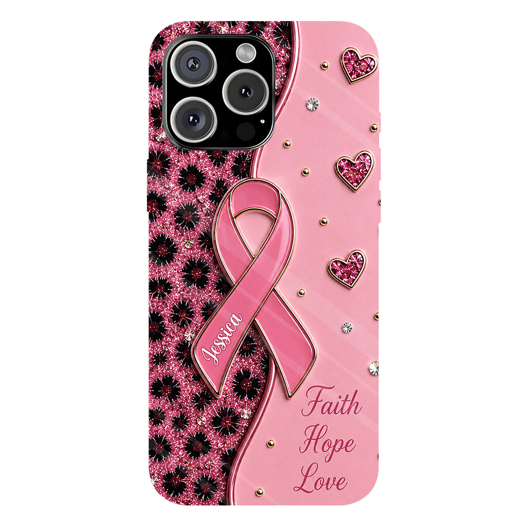 Pink Ribbon - Personalized Breast Cancer Awareness Full Print Phone Case