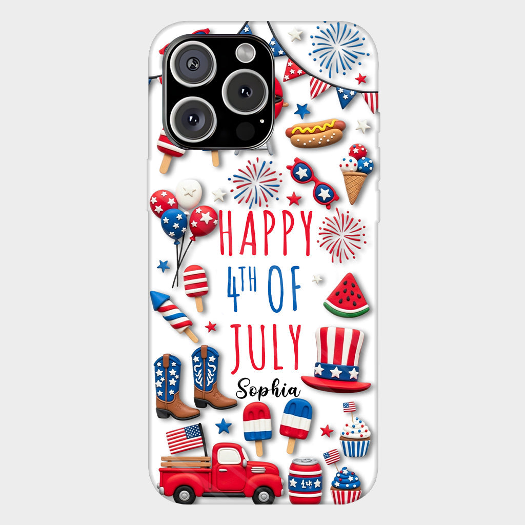 Joyeux 4 juillet ! Coque de téléphone personnalisée avec impression intégrale pour la fête nationale américaine (4 juillet).