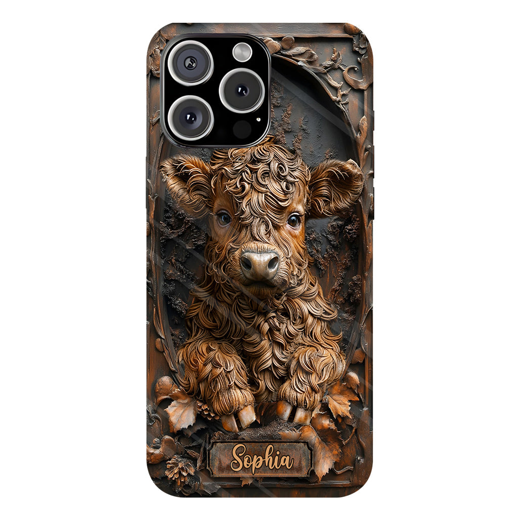 Coque de téléphone personnalisée avec imprimé intégral « Bébé vache »