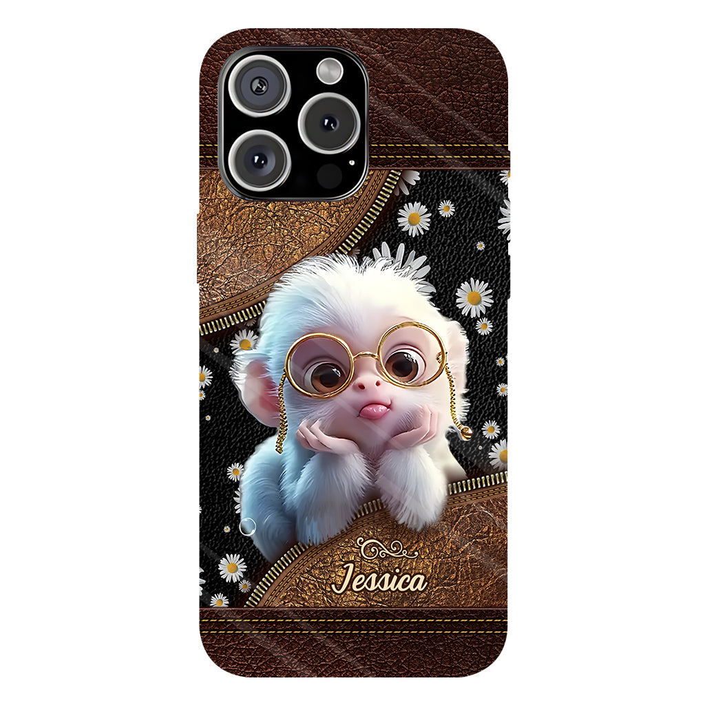 Coque de téléphone personnalisée avec imprimé intégral représentant un singe mignon