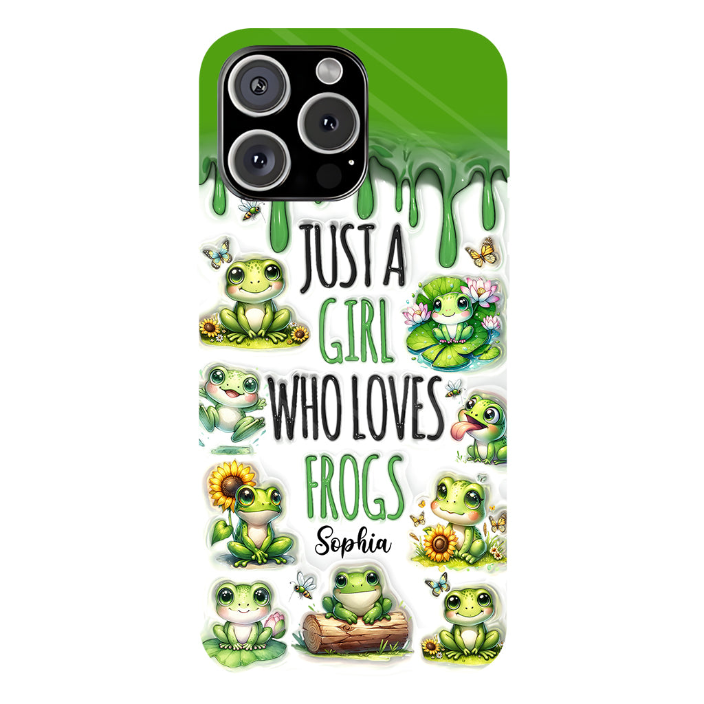 Une fille qui adore les grenouilles - Coque de téléphone personnalisée avec motif grenouille