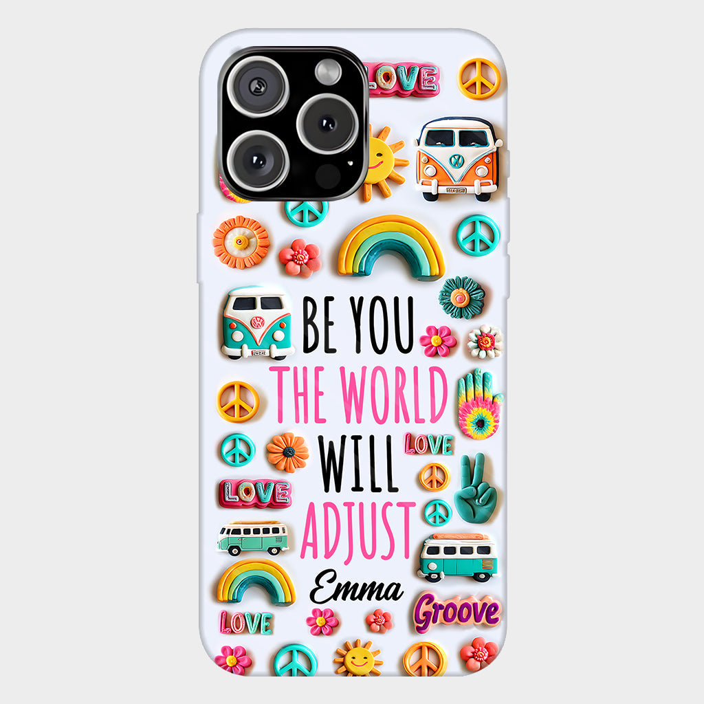 Sei du selbst – Personalisierte Handyhülle im Hippie-Stil mit Allover-Print