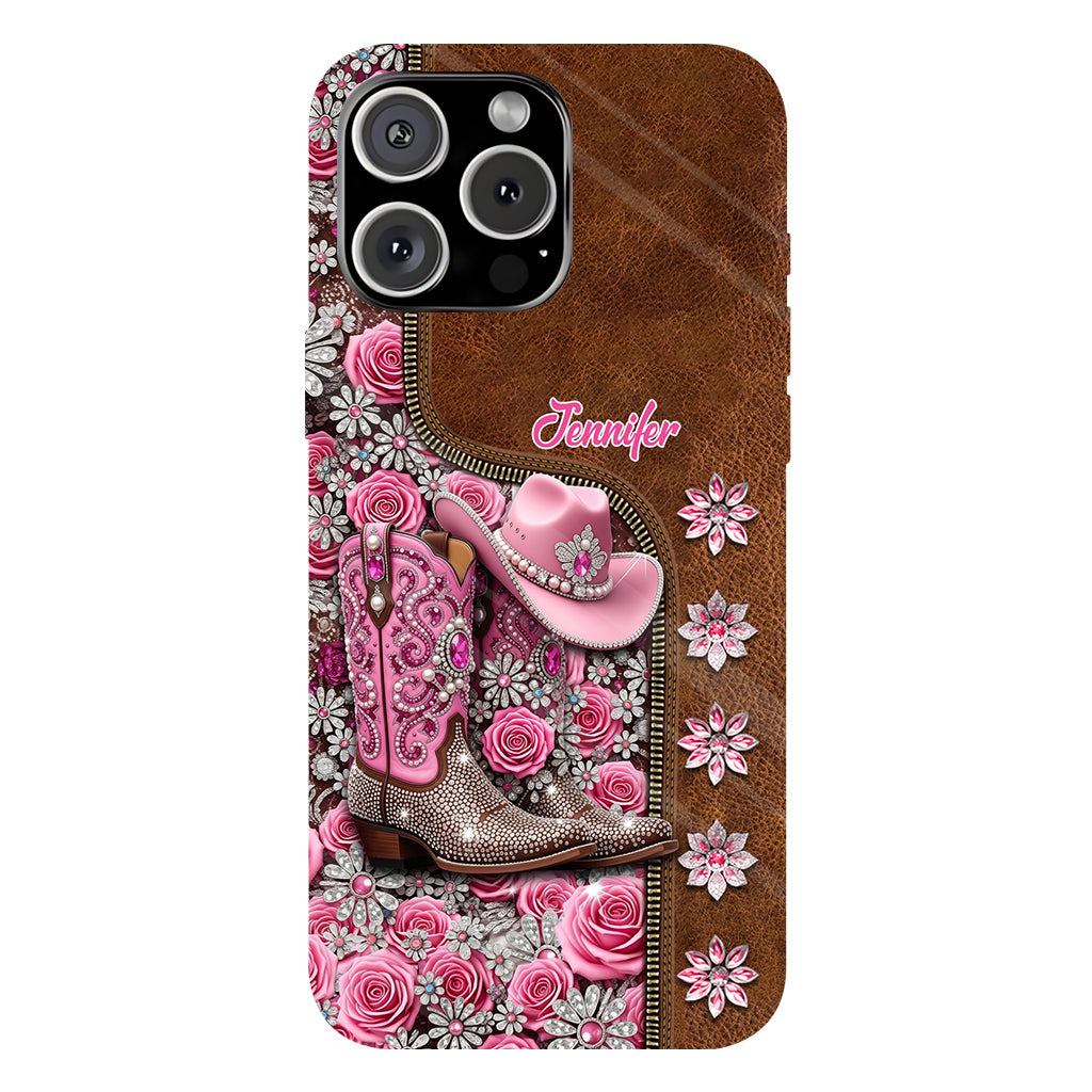 Wunderschöne Cowboystiefel - Personalisierte Handyhülle mit Cowgirl-Vollprint