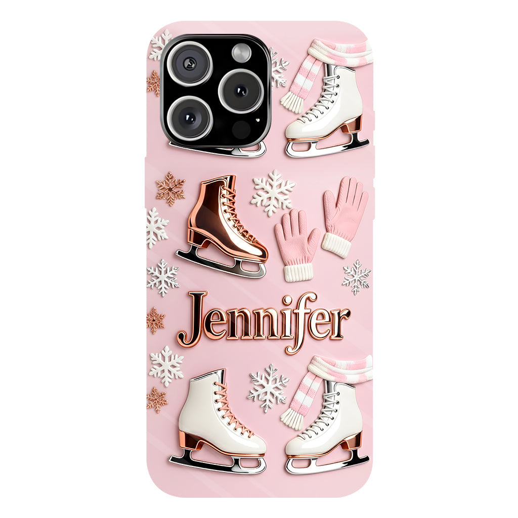 Le patinage sur glace me rend heureux - Coque de téléphone personnalisée avec impression intégrale sur le thème du patinage sur glace