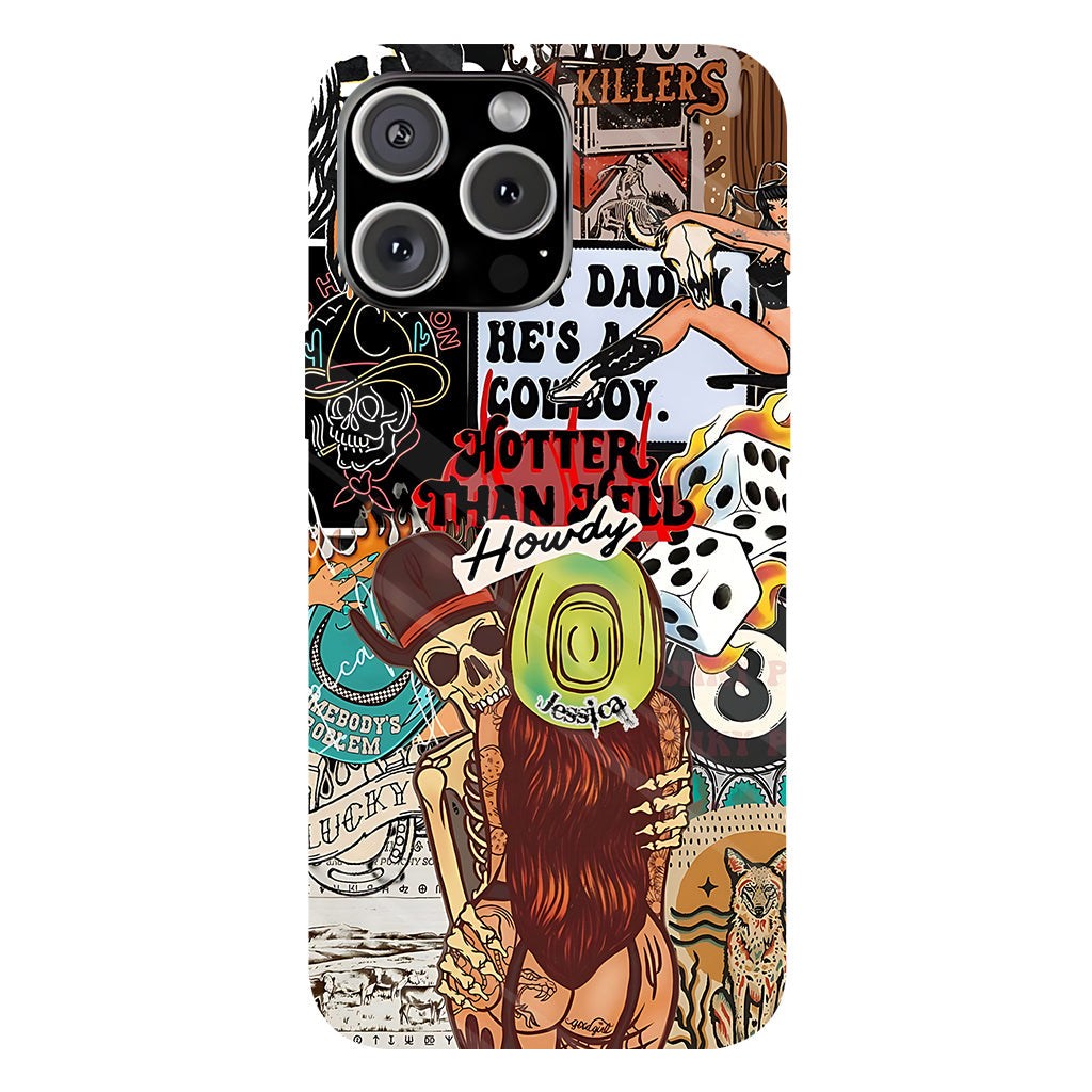 Salut Cowgirl ! Coque de téléphone personnalisée avec motif cowgirl