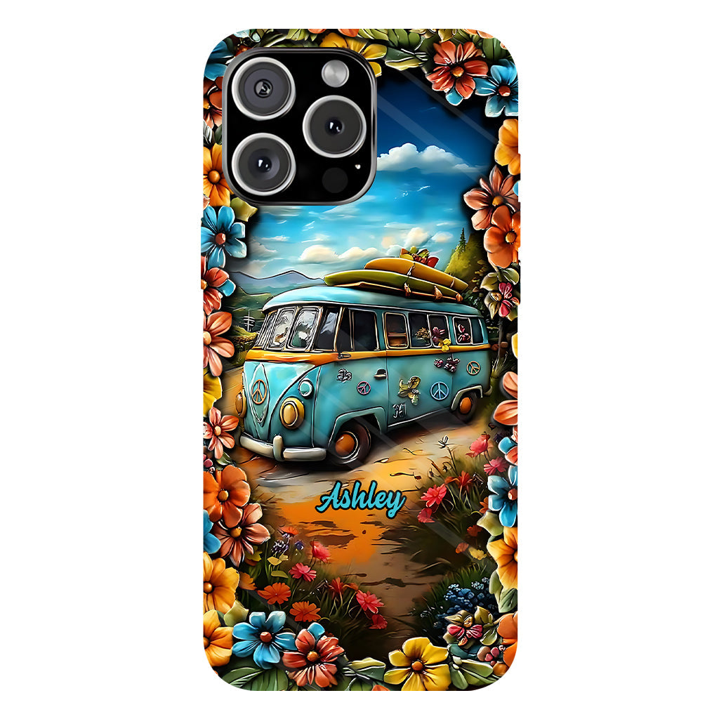 Coque de téléphone personnalisée Hippie Van - Motif hippie intégral