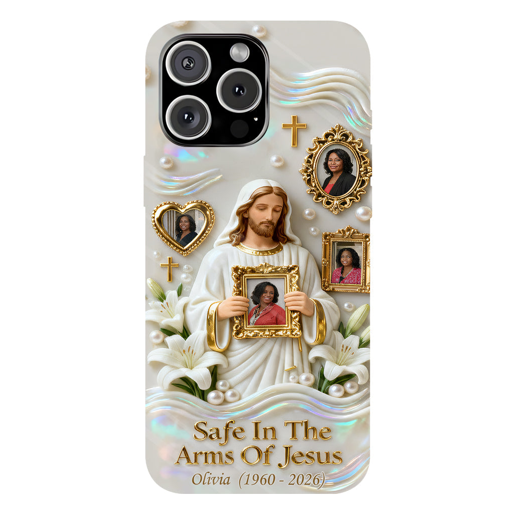 Sauver dans les bras de Jésus - Coque de téléphone commémorative personnalisée avec impression intégrale