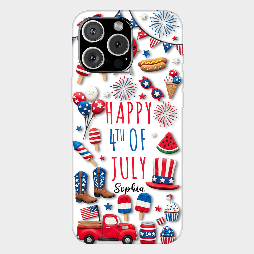 Joyeux 4 juillet ! Coque de téléphone personnalisée avec impression intégrale pour la fête nationale américaine (4 juillet).