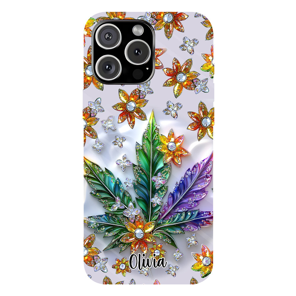 Wunderschönes Blatt - Personalisierte Handyhülle mit Cannabis-Vollbilddruck