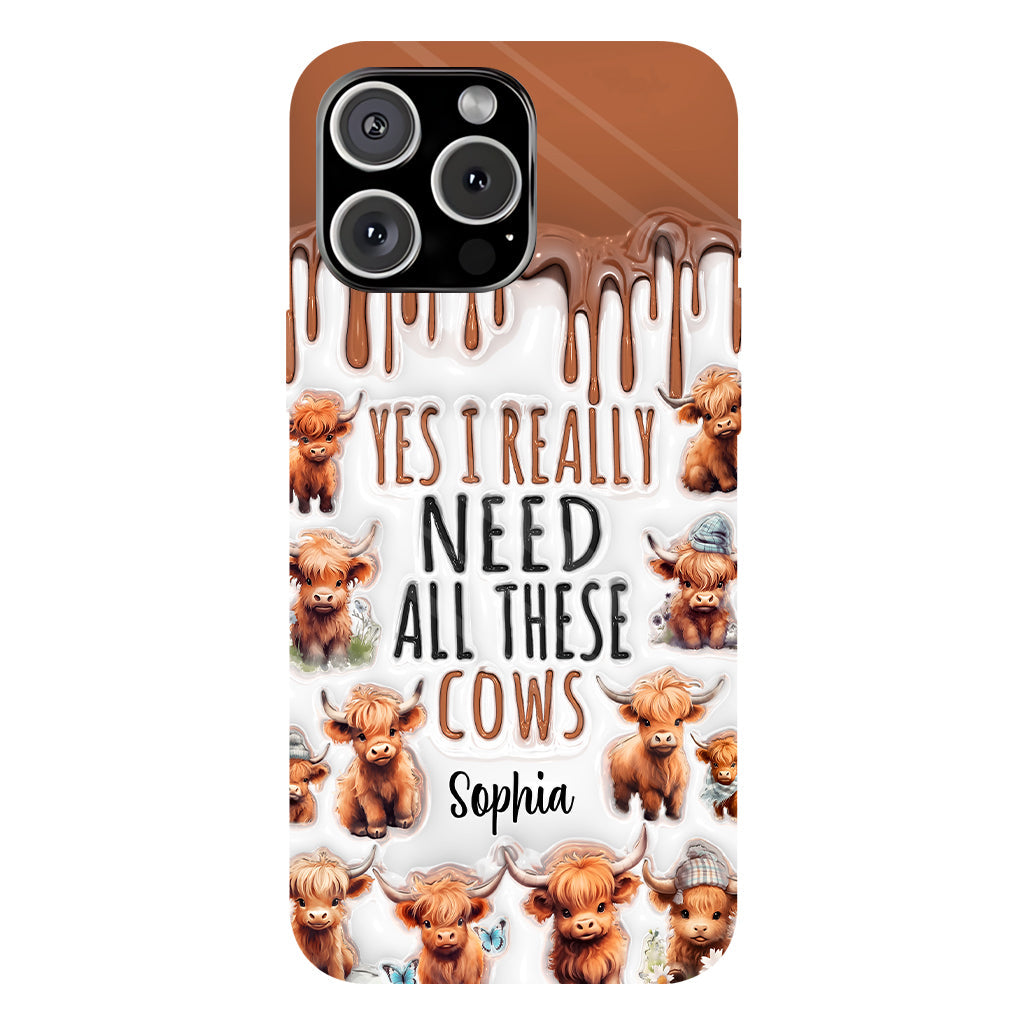 Oui, j'ai vraiment besoin de toutes ces vaches - Coque de téléphone personnalisée avec impression intégrale