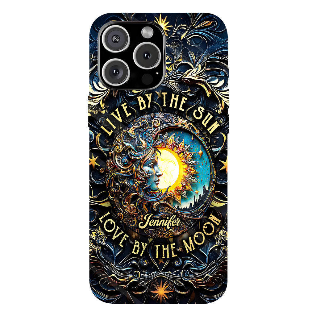 Vivre selon le soleil, aimer selon la lune - Coque de téléphone personnalisée style hippie avec imprimé intégral