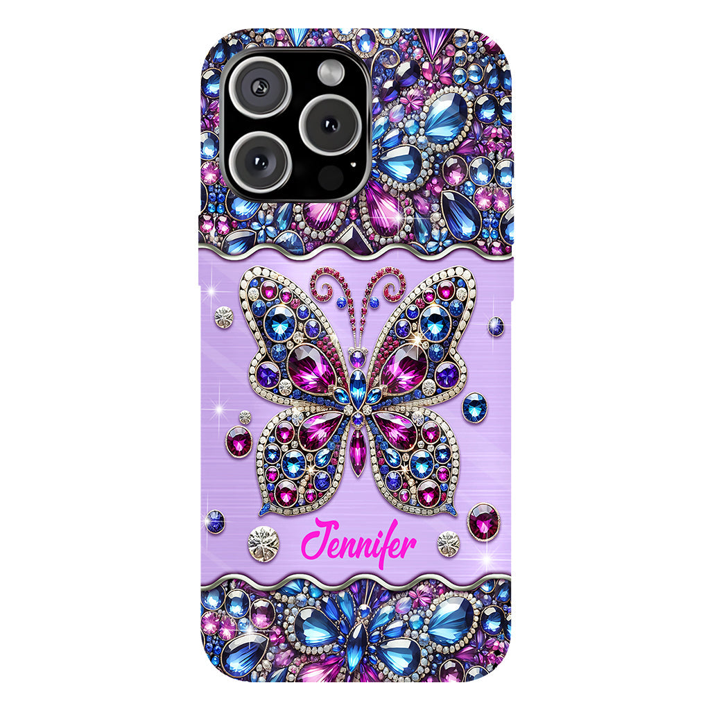 Glitzernder Schmetterling – Personalisierte Handyhülle mit Schmetterlingsmotiv