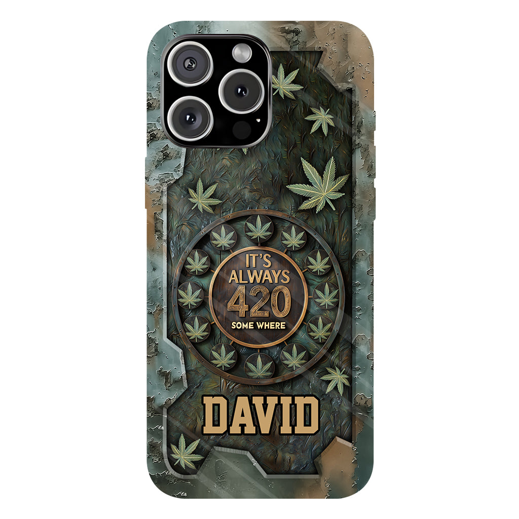 C'est toujours 420 - Coque de téléphone personnalisée avec impression intégrale sur le thème du cannabis
