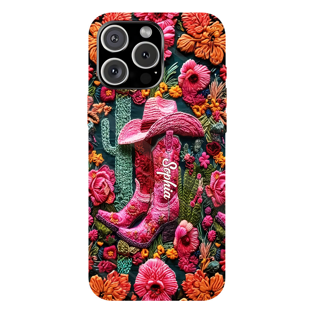 Pink Cowgirl – Personalisierte Handyhülle im Country-Girl-Stil mit Volldruck