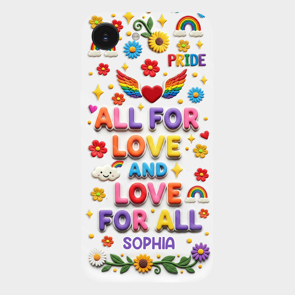 Alles für die Liebe und Liebe für alle – Personalisierte Handyhülle mit LGBT-Unterstützung und Vollbild-Print